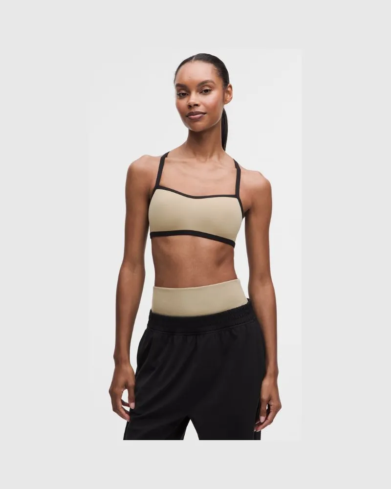 LULULEMON Like a Cloud-BH für B/C-Cups Kontrastbesatz für Frauen – Khaki – Größe Rumble