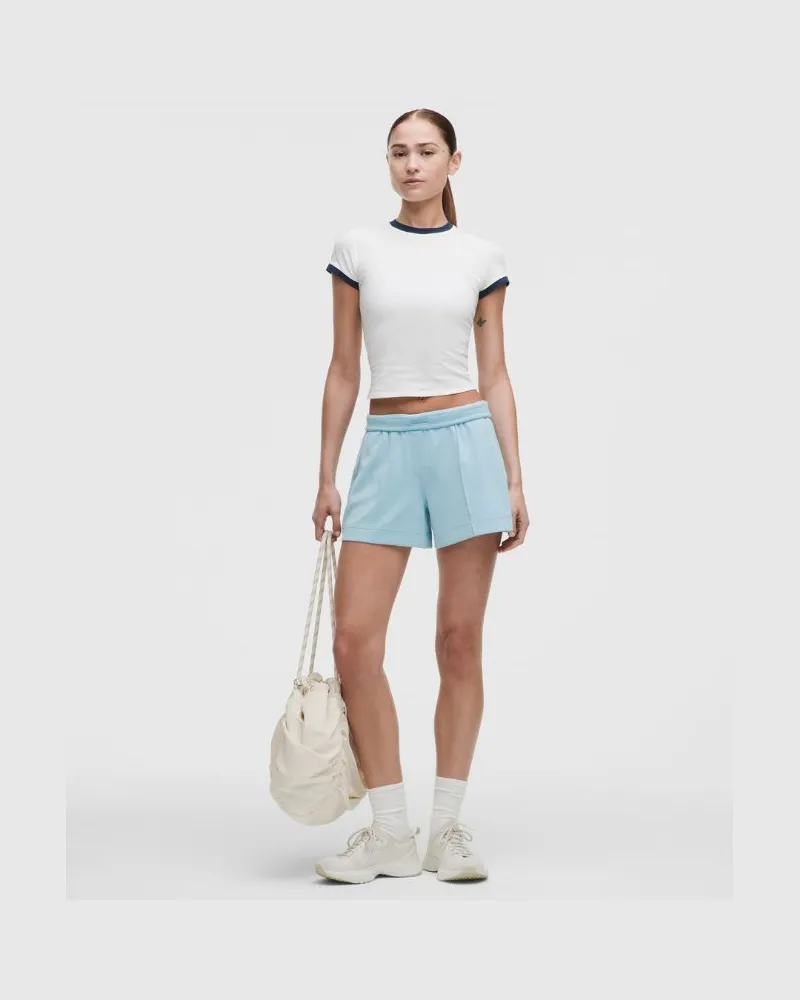 LULULEMON Leichte Softstreme Pintuck-Shorts mit mittelhohem Bund für Frauen – 10 cm – Größe in Seafoam Seafoam