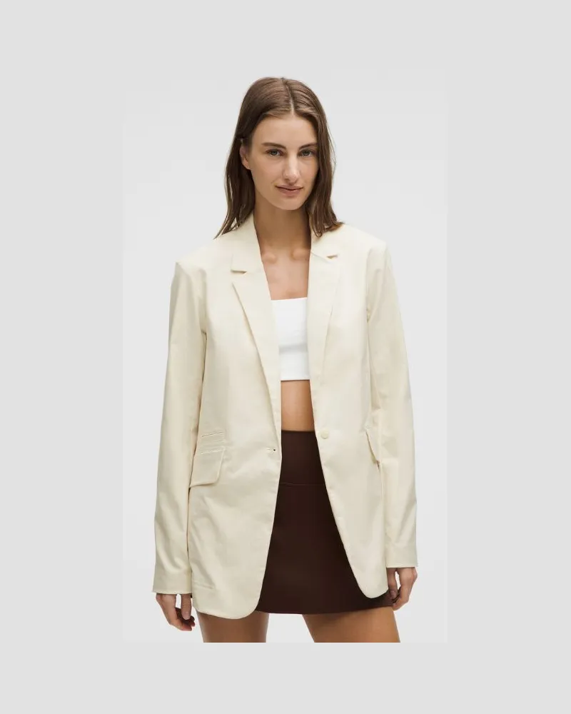 LULULEMON Twill-Blazer im Relaxed Fit für Frauen – Größe in Light Ivory Light