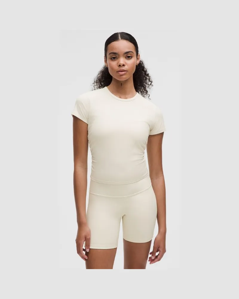LULULEMON All It Takes Geripptes T-Shirt aus Nulu für Frauen – Größe in Light Ivory Light