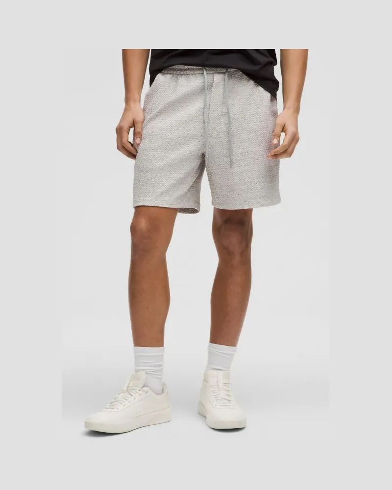 LULULEMON Strukturierte Shorts aus doppelt gestrickter für Männer – 18 cm – Größe in Heathered Melody Light Grey/Black Heathered