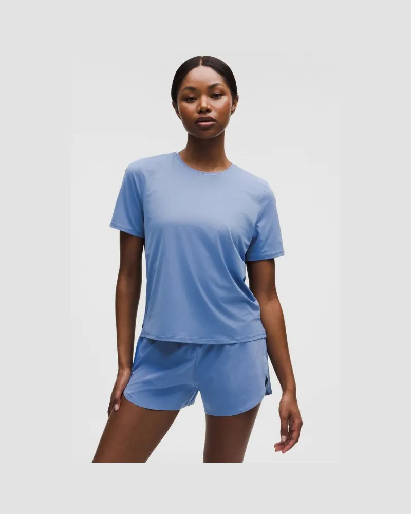 LULULEMON Leichtes Kurzarmshirt fürs Laufen für Frauen – Größe in Prep Blue Prep