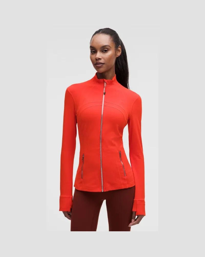 LULULEMON Define Jacke Nulu für Frauen – Größe in Cherry Ember/Mirror Silver Cherry