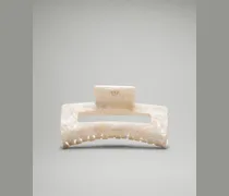 Extragroße Krallen-Haarspange in Light Ivory/White