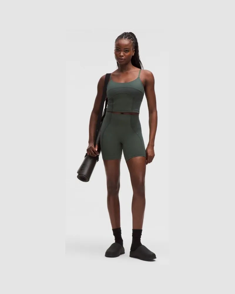 LULULEMON Align High-Rise Short 6" Satin für Frauen – Größe in Rainforest Green Rainforest