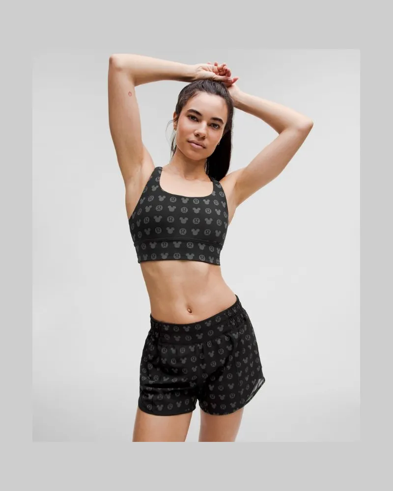 LULULEMON Disney x Energy Longline-BH, mittlerer Halt B–D Cups für Frauen – Größe in Disney Classic Black Disney