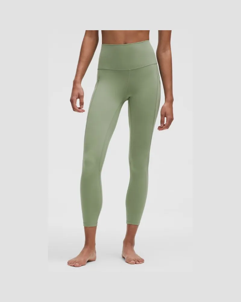 LULULEMON Align Hose mit hohem Bund und Taschen für Frauen – 64 cm – Größe in Desert Green Desert
