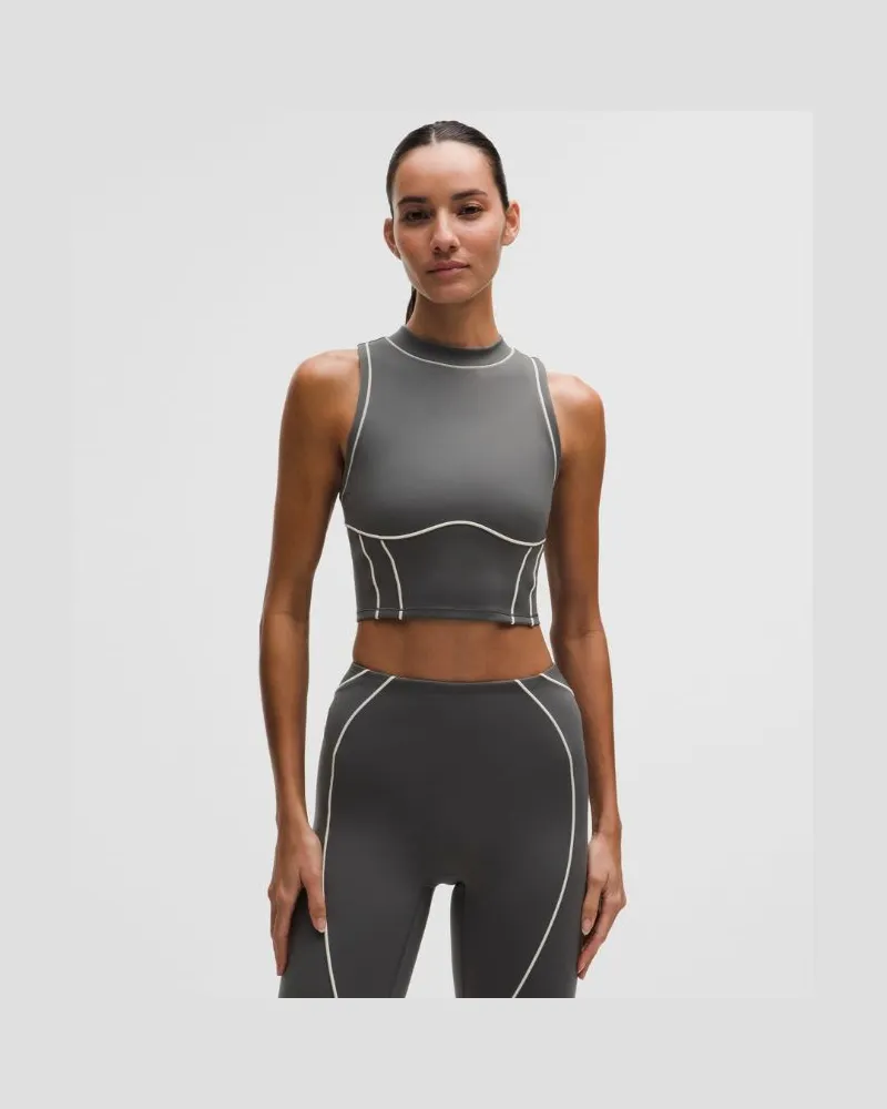 LULULEMON Ultralu Contour-Seam Cropped Tank Top für Frauen – Größe in Onyx Grey Onyx