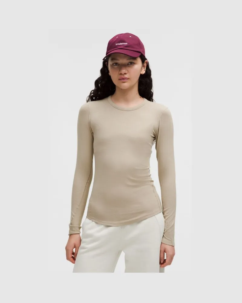 LULULEMON Hold Tight Langarmshirt für Frauen – Größe in Sheer Oak Sheer