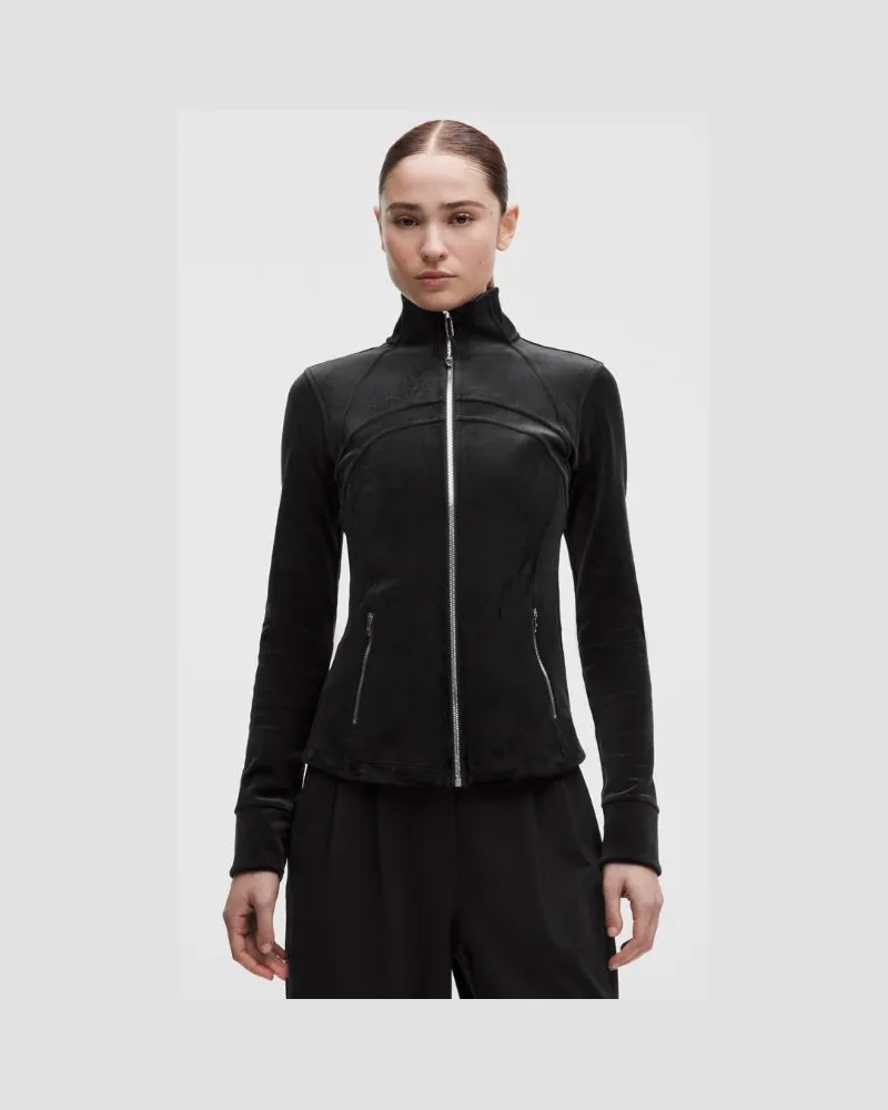 LULULEMON Define Jacke Samt für Frauen – Größe in Black/Mirror Silver Black