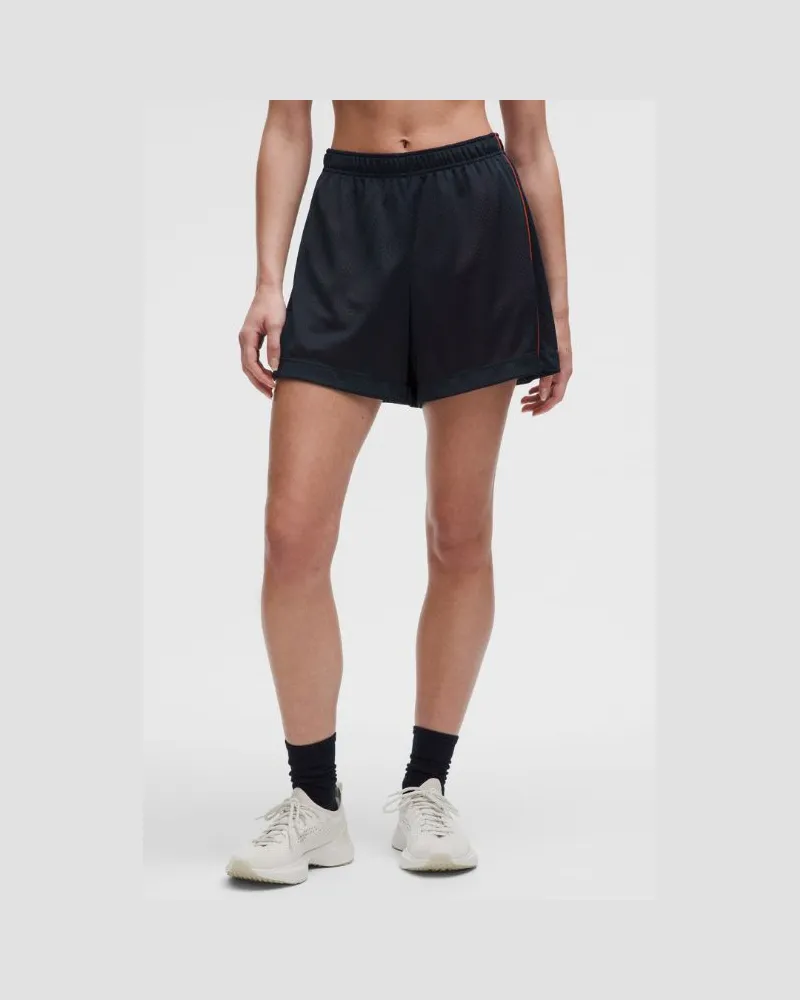 LULULEMON Shorts aus doppellagigem mit mittelhohem Bund für Frauen – 13 cm – Orange – Größe True