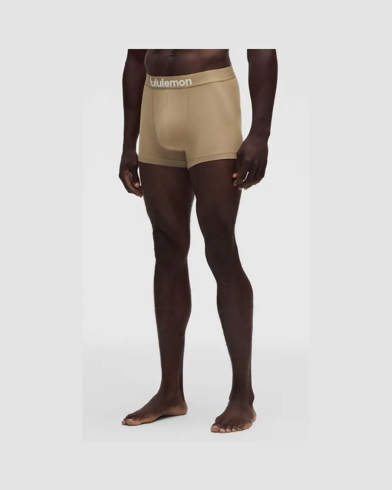 LULULEMON Always In Motion Boxershorts für Männer – 8 cm – Khaki – Größe Oakwood