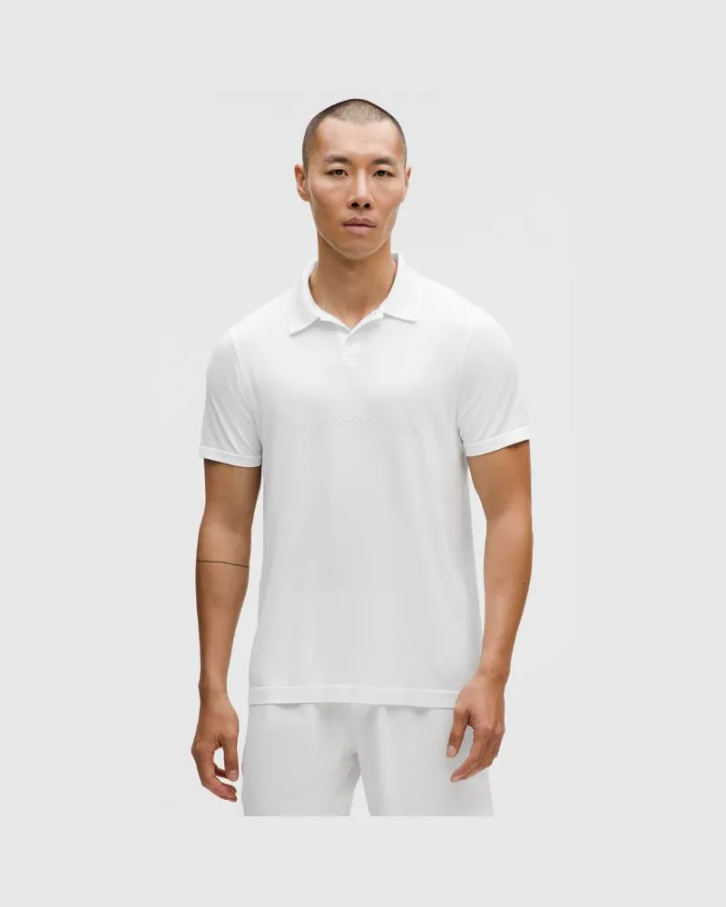 LULULEMON Knit Short-Sleeve Tennis Polo für Männer – Größe in White White