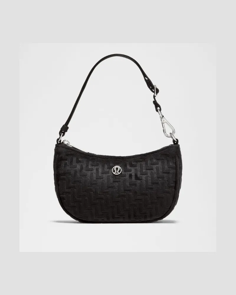 LULULEMON City Essentials Mini Shoulder Bag 1L L Monogram Velvet in Black Black