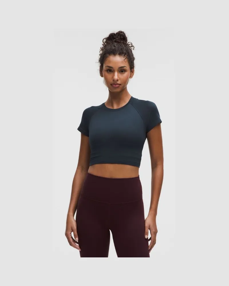 LULULEMON Swiftly Tech Crop-Kurzarmshirt 0 für Frauen – Größe in True Navy True