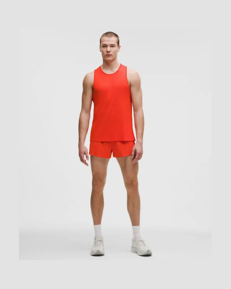 LULULEMON Fast and Free Shorts mit Saumschlitz London '26 für Männer – 8 cm – Größe in Cherry Ember Cherry