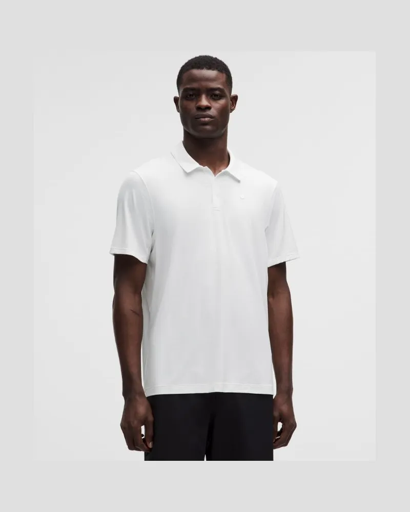 LULULEMON Sport-Poloshirt mit kurzen Ärmeln und Logo für Männer – Größe in White White
