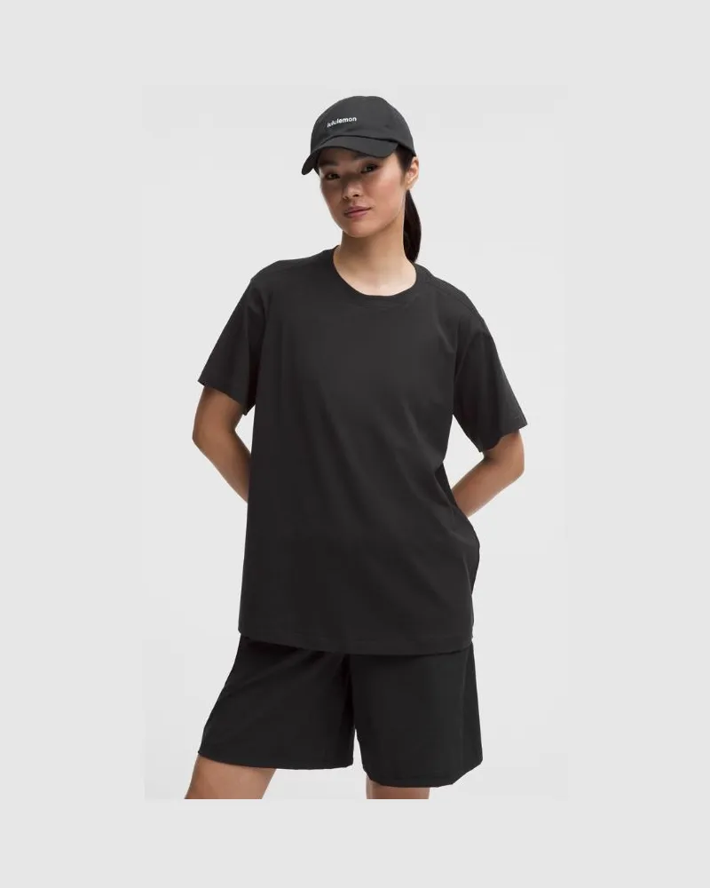 LULULEMON T-Shirt aus Bio- mit Rundhalsausschnitt für Frauen – Größe in Black Black