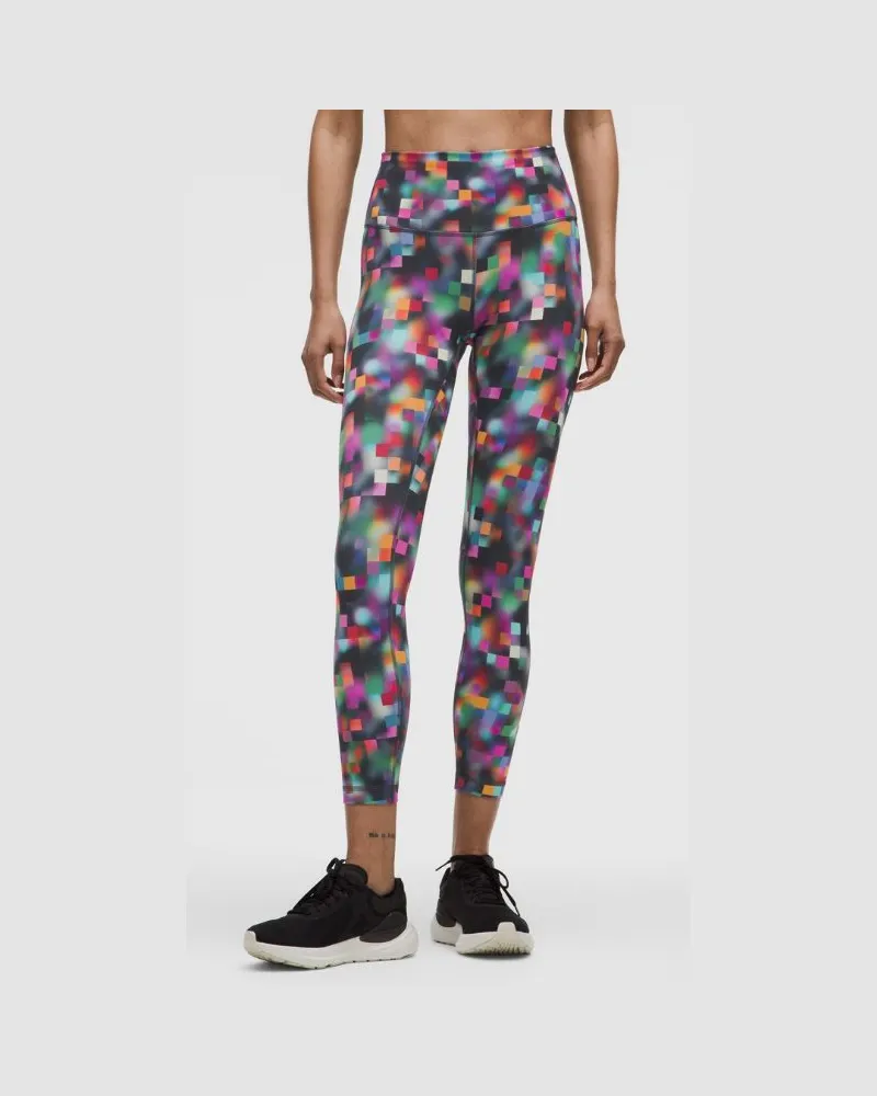 LULULEMON Wunder Train Leggings mit Mesh-Einsatz und hohem Bund Pride für Frauen – 64 cm – Größe in Pixel Rainbow Club Blue Multi Pixel