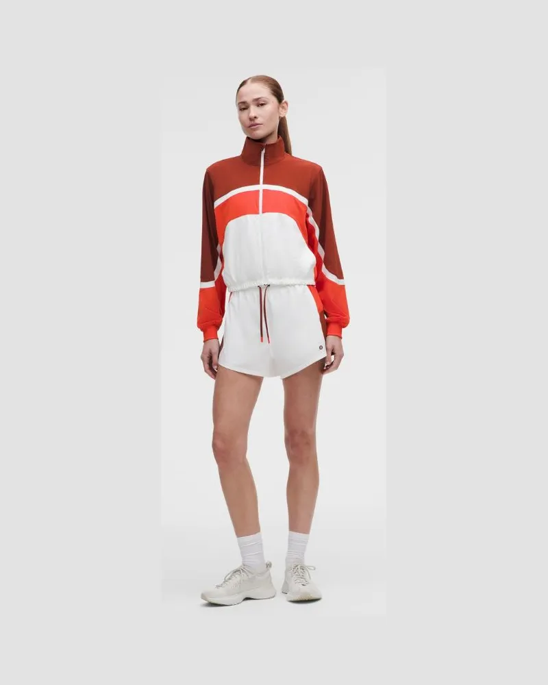 LULULEMON Court Champ Tennisshorts mit Falte und hohem Bund für Frauen – 8 cm – Größe in White/Cherry Ember/Cranberry Charm White