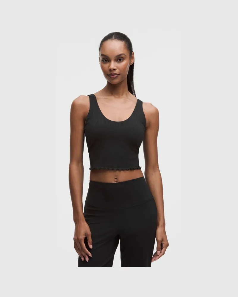 LULULEMON Align Tanktop mit gewelltem Saum Leichter Halt für B/C-Cups für Frauen – Größe in Schwarz Schwarz