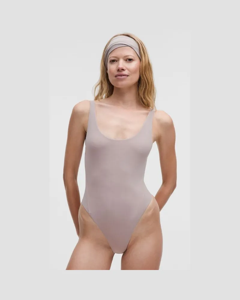 LULULEMON Wundermost Ultra-Soft Nulu Ärmelloser String-Body mit tiefem Rückenausschnitt für Frauen – Größe in Mauve Grey Mauve