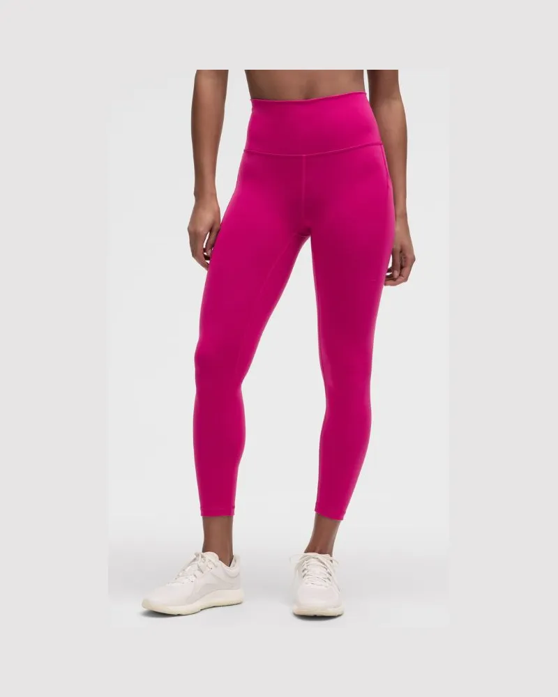 LULULEMON Wunder Train Leggings mit hohem Bund und Taschen für Frauen – 63,5 cm – Größe in Passionate Passionate