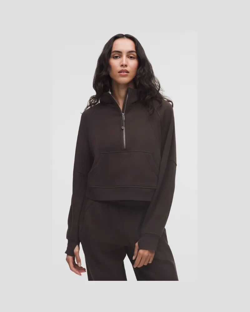 LULULEMON Scuba Oversized-Hoodie mit halblangem Reißverschluss für Frauen – Größe in Sequoia Sequoia