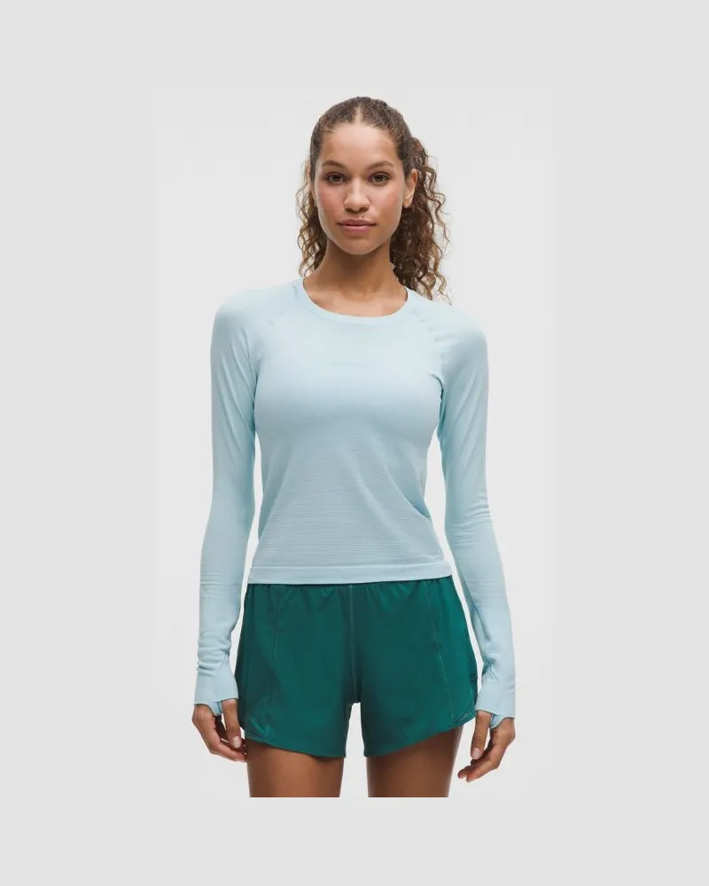 LULULEMON Swiftly Tech Langarmshirt 2.0 Taillenlänge für Frauen – Größe in Foam Cloud Foam
