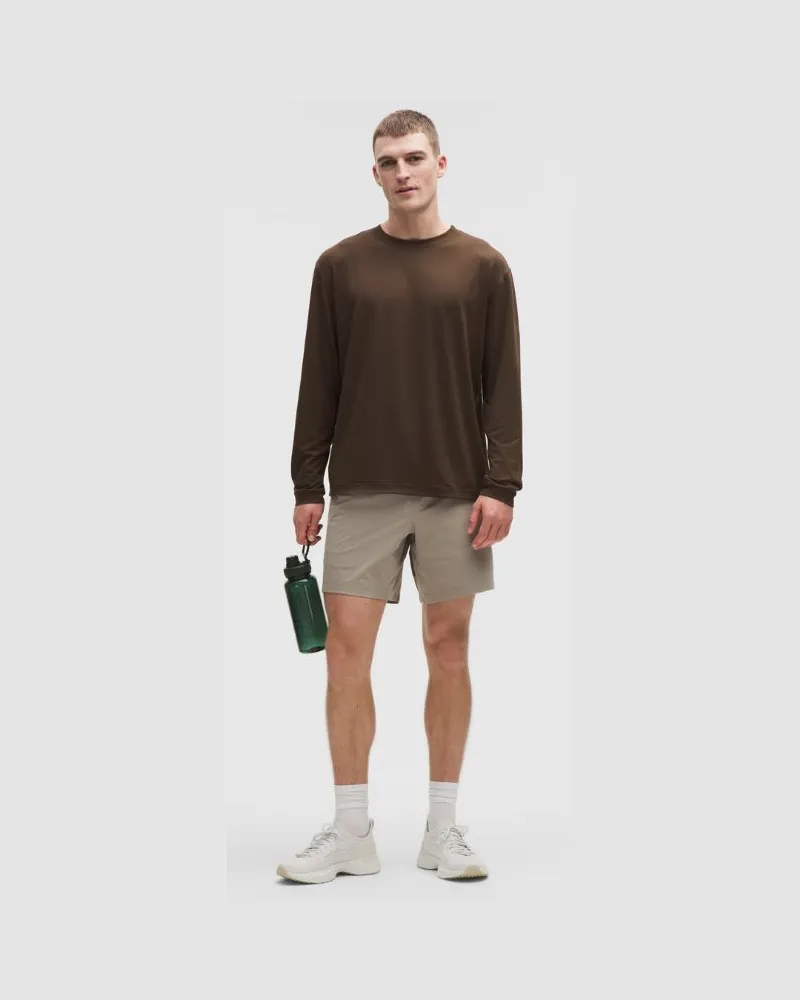 LULULEMON Zeroed In Shorts ohne Liner für Männer – 18 cm – Khaki – Größe Warm