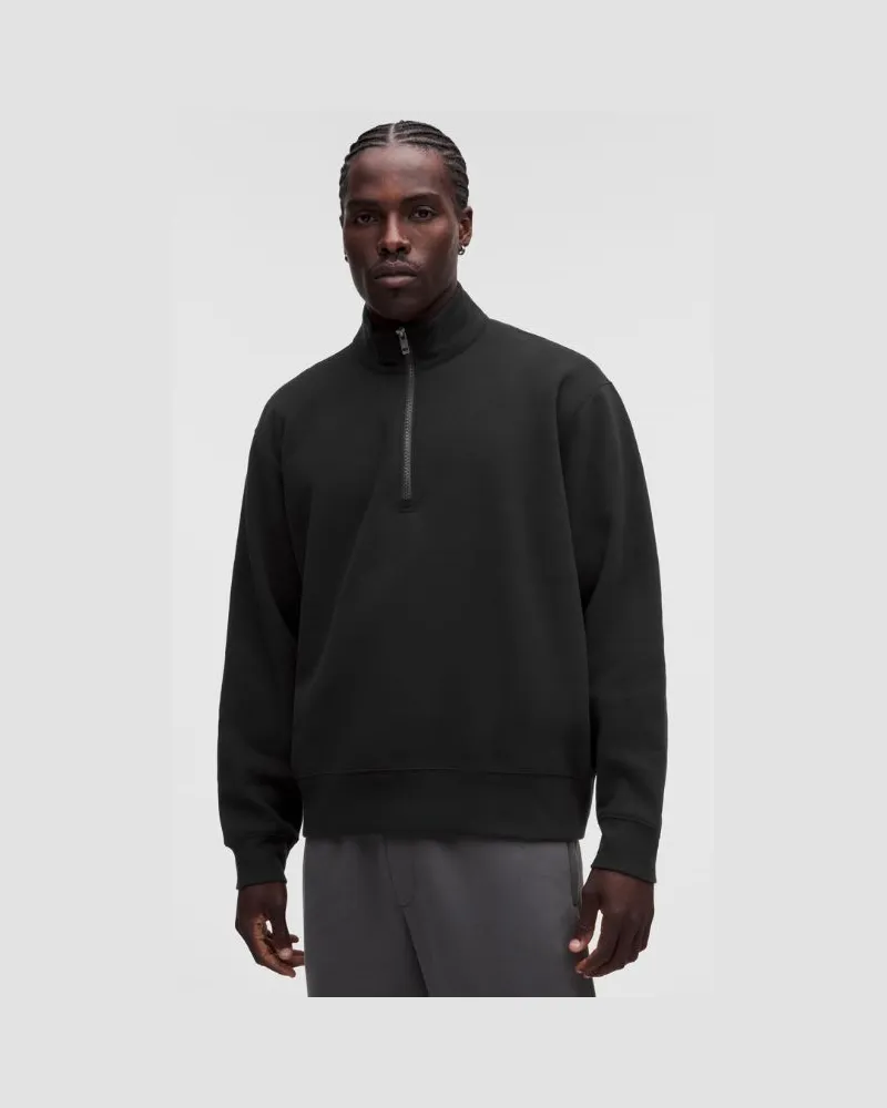 LULULEMON Steady State-Sweatshirt mit halblangem Reißverschluss aus SuperLoft für Männer – Größe in Schwarz Schwarz