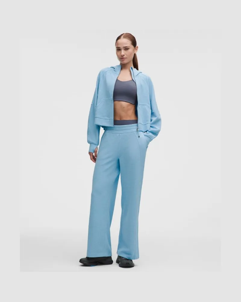 LULULEMON Scuba-Hose mit mittelhohem Bund und weitem Bein Waffelstrick für Frauen – Größe in Heathered Dreamy Blue Heathered