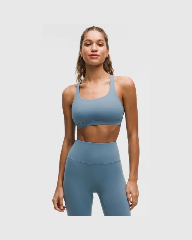 LULULEMON Energy BH Mittlerer Halt B–D-Cups für Frauen – Größe in Steel Blue Steel
