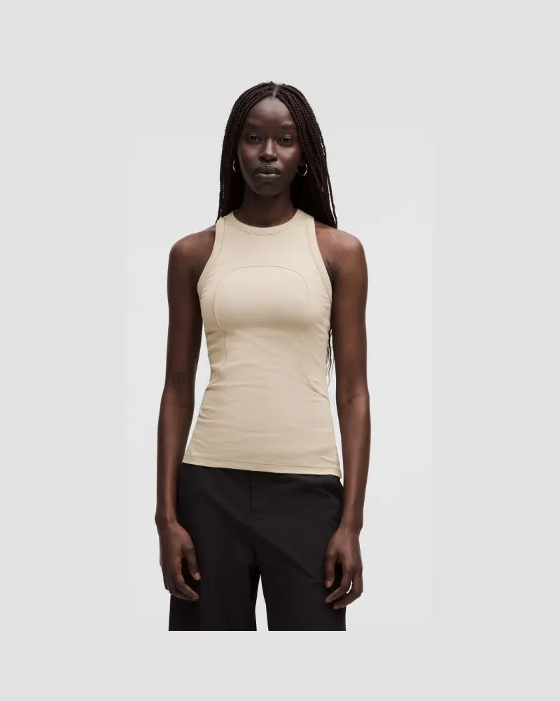 LULULEMON Tanktop aus gerippter Stretch-Baumwolle SLNSH Kollektion für Frauen – Größe in Mojave Tan Mojave