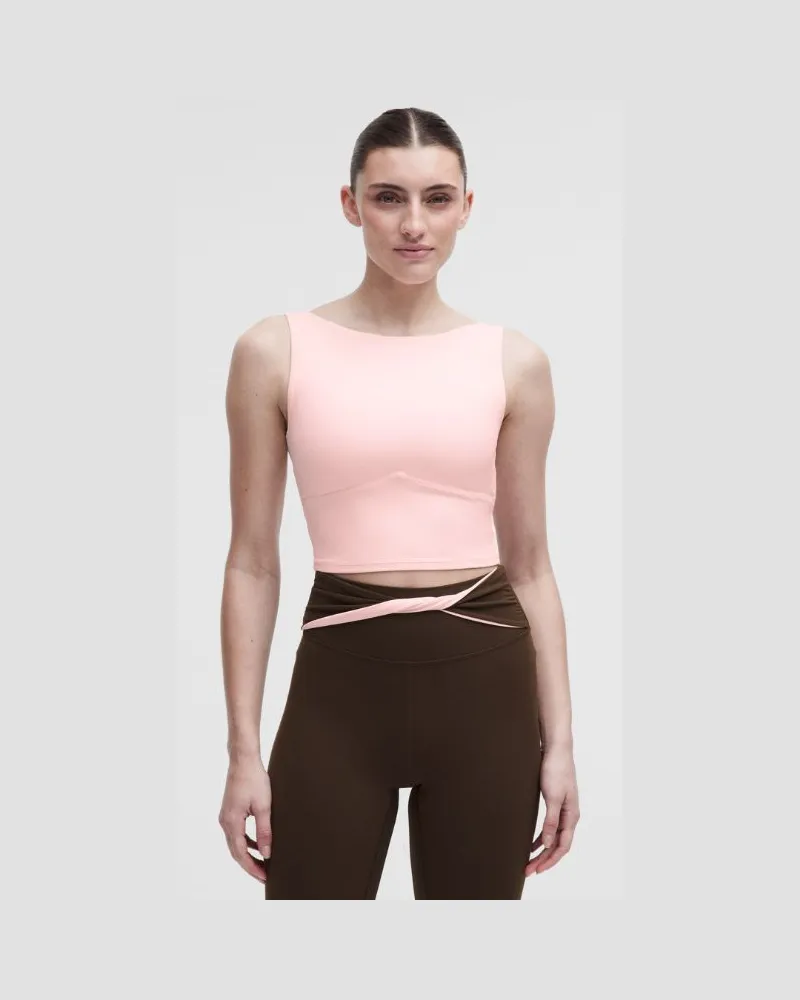 LULULEMON Nulu Twist-Back Tank Top für Frauen – Größe XS in Pink Pearl/Walnut Crunch Pink