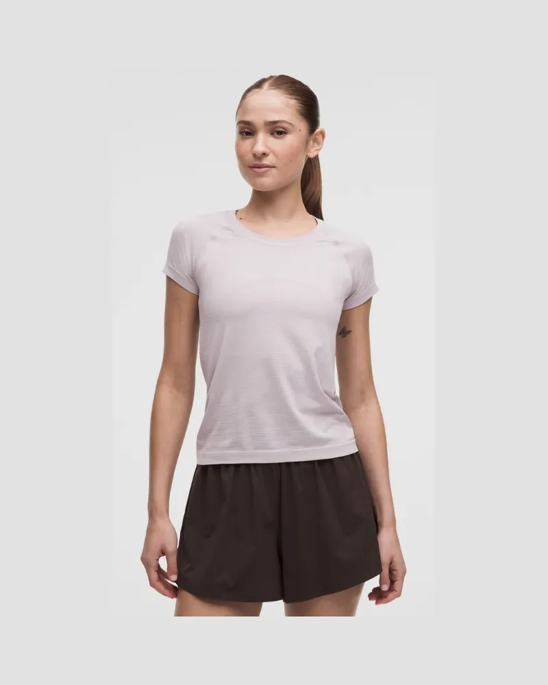 LULULEMON Swiftly Tech Kurzarmshirt 2.0 Taillenlänge für Frauen – Größe in Icy Taupe Icy