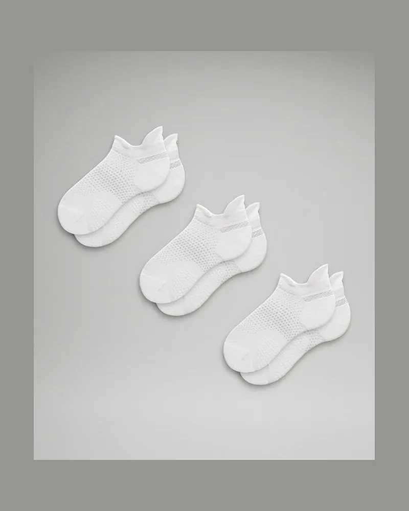 LULULEMON MacroPillow Laufsocken mit Knöchelschutz und mittlerer Dämpfung 3er-Pack für Frauen – Größe in White White
