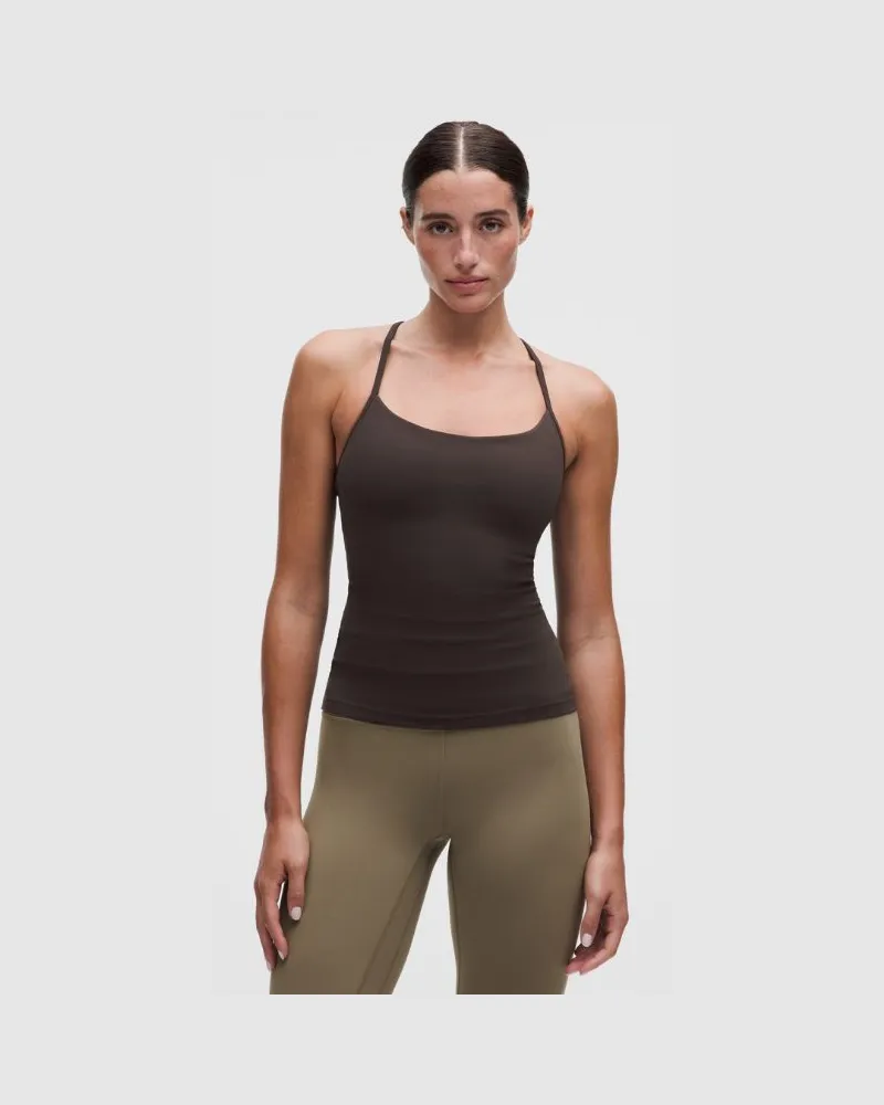 LULULEMON Flow Y Tanktop Leichter Halt für B/C-Cups für Frauen – Größe in Mahogany Muse Mahogany