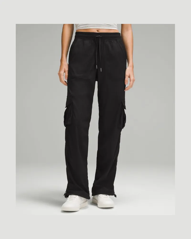 LULULEMON Dance Studio Hose mit mittelhohem Bund und Cargotaschen im Relaxed Fit für Frauen – Größe in Schwarz Schwarz