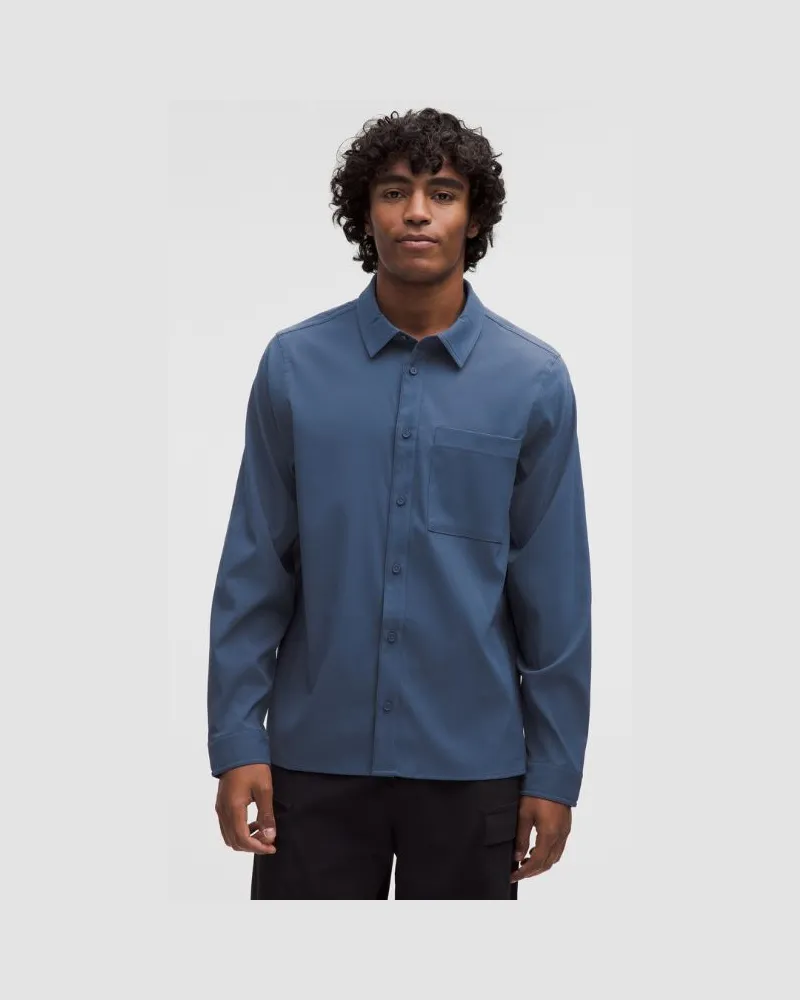 LULULEMON Ripstop Classic-Fit Long-Sleeve Shirt für Männer – Größe in Blue Twill Blue