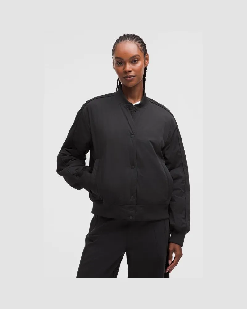 LULULEMON Bomberjacke im College-Style für Frauen – Größe in Black Black