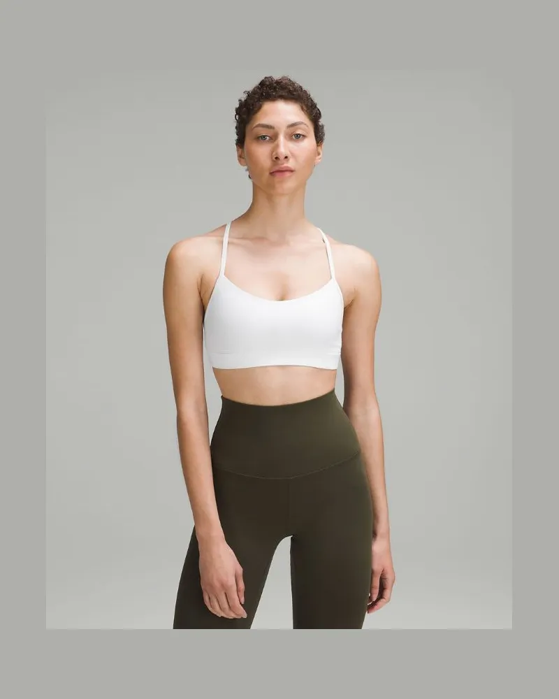 LULULEMON Flow Y BH Nulu Leichter Halt A/C-Cups für Frauen – Größe in White White