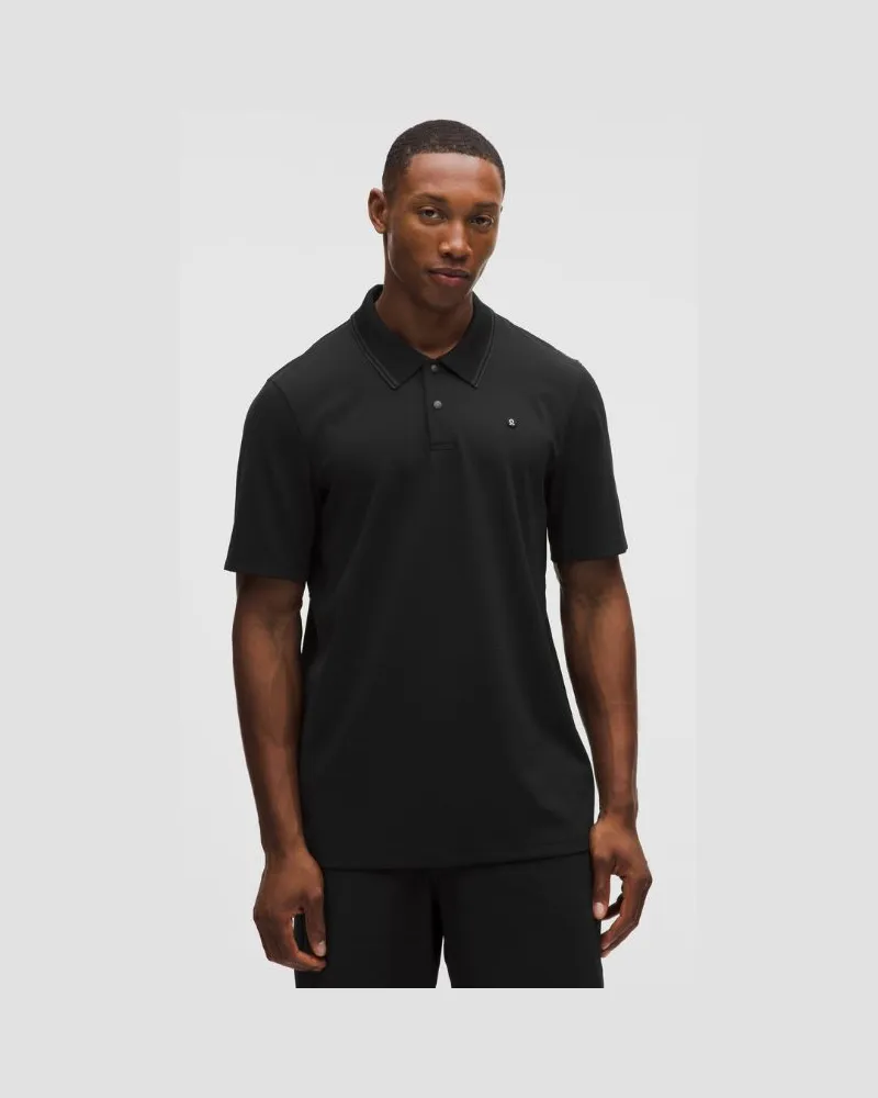 LULULEMON Kurzarm-Poloshirt mit UV-Schutz für Männer – Größe in Schwarz Schwarz