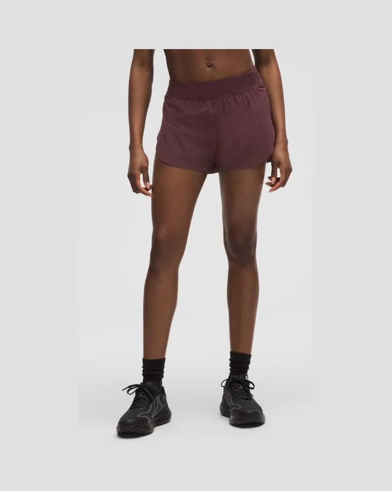 LULULEMON Fast and Free Shorts im Classic Fit mit Saumschlitz und hohem Bund für Frauen – 8 cm – Größe in Goodnight Plum Goodnight