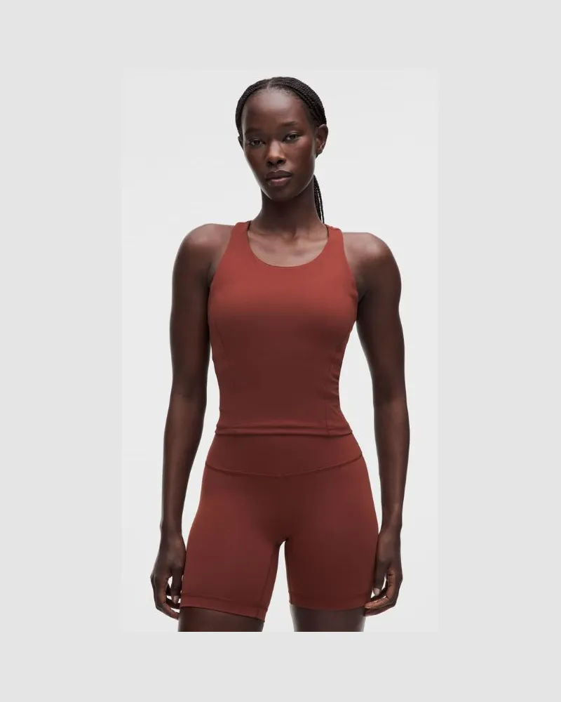 LULULEMON Wunder Train Racerback-Tanktop Mittlerer Halt für B/C-Cups für Frauen – Größe in Cranberry Charm Cranberry