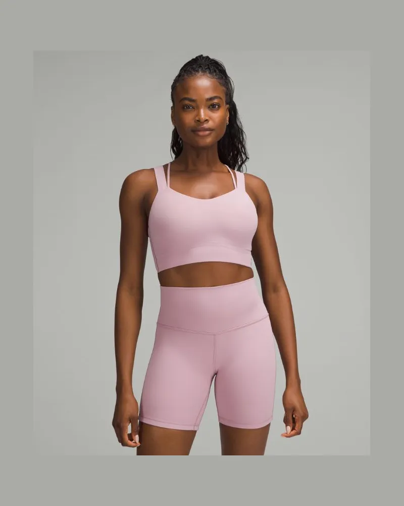 LULULEMON Like a Cloud Longline-BH Leichter Halt D/DD-Cups für Frauen – Größe in Rose Blush Rose