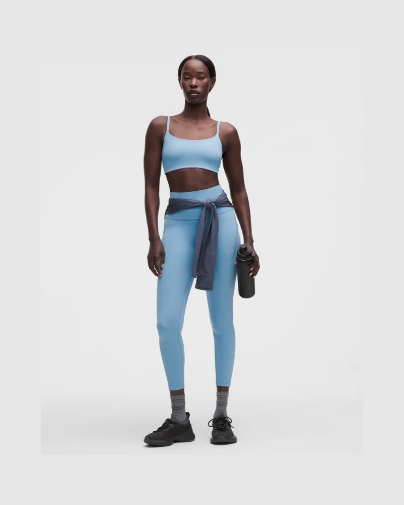 LULULEMON Wunder Train Leggings mit hohem Bund und Taschen für Frauen – 63,5 cm – Größe in Dreamy Blue Dreamy
