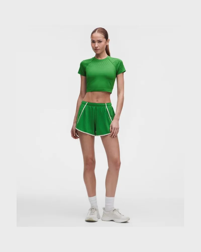LULULEMON Swiftly Shorts mit mittelhohem Bund für Frauen cm – Größe in Jewel Dot Chameleon/Light Ivory Jewel