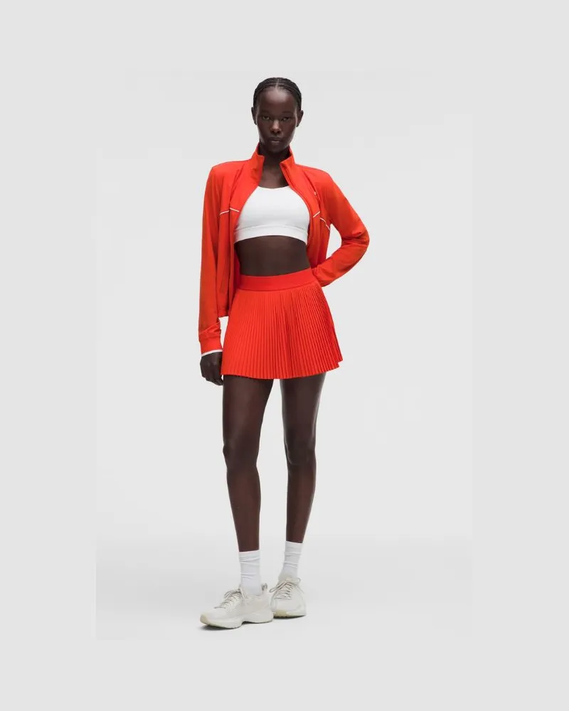 LULULEMON RePleat Tennisrock mit Falten und hohem Bund für Frauen – Größe in Cherry Ember Cherry