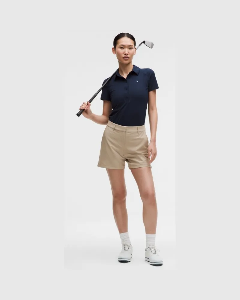 LULULEMON Stretchige -Golfshorts für Frauen – 13 cm – Khaki – Größe Wacky